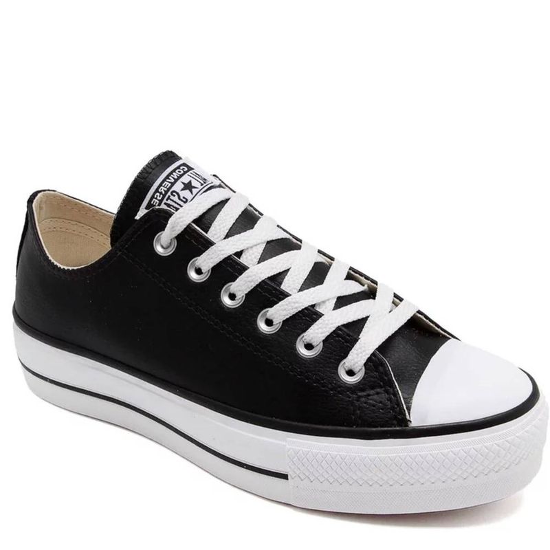 TENIS CONVERSE ALL STAR LIFT PLATAFORMA COURO PRETO