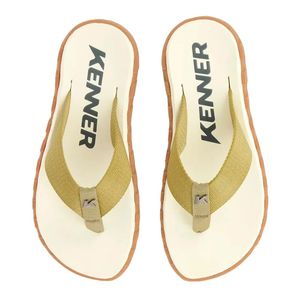 Chinelo Kenner Megah Tratorado Unissex Creme Marrom