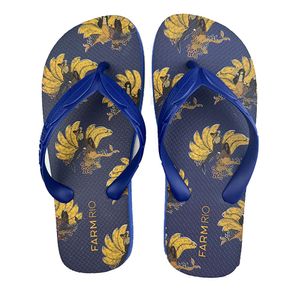 Chinelo Farm Feminino Azul Olimpico Estampa Sereia